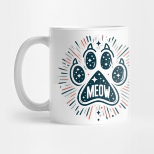 Colorful Cat Paw With Meow Mug